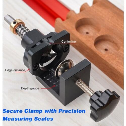 KKmoon 35mm Concealed Hinge Drilling Jig Hole Guide with Screw Clamp Hex Socket Drill Bit for Cabinet Doors Woodworking