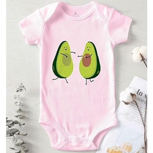Avocado Print Infant Girl Clothes New Born Baby Costume One Piece Jumpsuit Cotton Outfits for Girls Toddler Winter Rompers