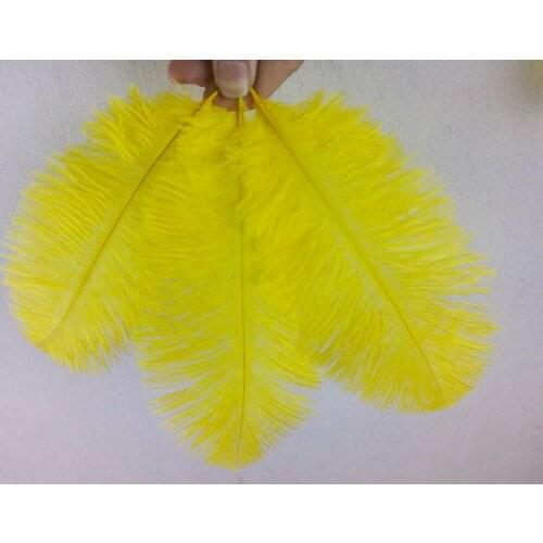 Beautiful 100pcs Yellow ostrich feathers 6-8 inches / 15-20 cm DIY