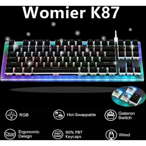 Womier K87 Hot Swappable Mechanical Keyboard 80% 87 TKL Gateron Switch Lighting Effects With RGB Switch Led Keyboard For Game