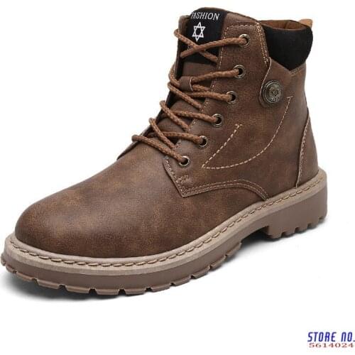 Shoes Mens Boots Martens Leather Winter Warm Shoes Cool Motorcycle Men Ankle Boots Autumn Men Oxfords Snow Shoes Men Work Boots