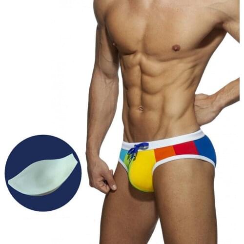 2020 splice Mens Swimming Trunks Sunga Masculina Low Waist Sexy Swimsuit Gay Swimwear Bikini Swim Briefs Surf Beach Board Short