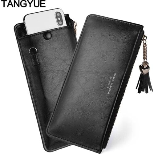 Soft Womens Wallet Female Leather Long Slim Ladies Clutch Bag Card Coin Purse for Women Wallets with Phone Holder portomonee