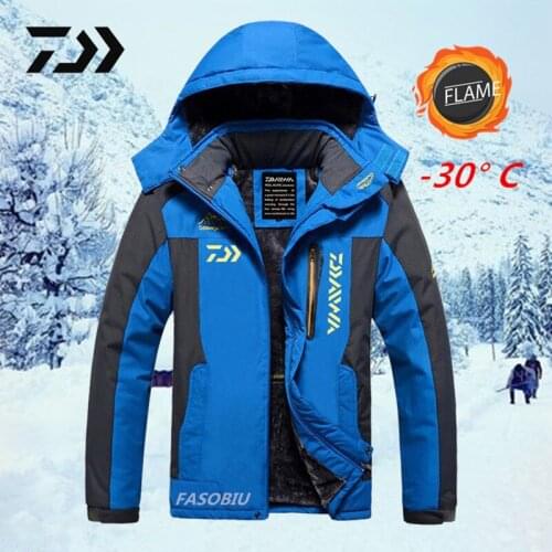 New Jackets DAIWA Fishing Clothing Winter Autumn Waterproof Warm Fishing Jackets Men Fleece Thick Outdoor Fishing Shirts L-9XL