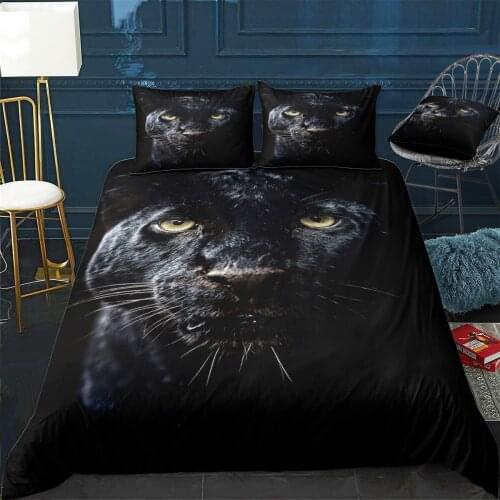 Black panther poster Quilt Cover Pillowcase 3Piece Comforter Bedding Set With Pillow Case Single Double Duvet Cover Home Decora