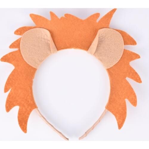 Lion Ears Headband for Kids Baby Birthday Party Hair Accessories Boys Lion Halloween Costume Headbands Hard Plastic Headwear