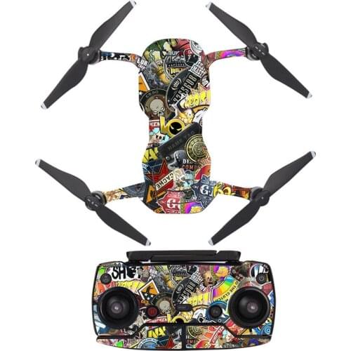 Cool Graffiti Style Decal Skin Sticker For DJI Mavic Air Drone + Remote Controller + 3 Batteries Protection Film Cover A0098