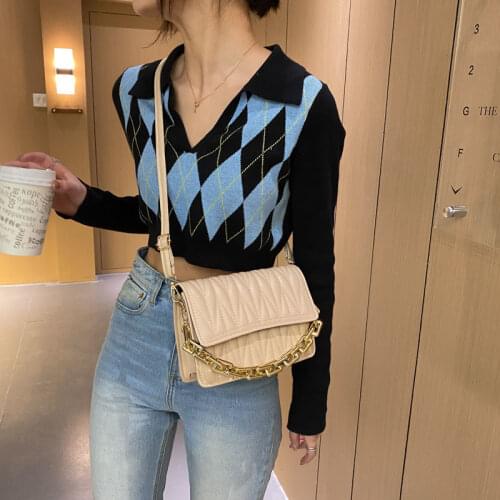 Crossbody Bag Women Shoulder Bag Female Designer Handbag Purse Retro Backpack Chain Fashion 2021 New PU Leather Simple All-match