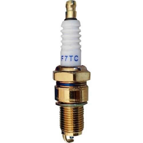 F7TC Spark Plug Gasoline Generator Spark Plug Gold-plated for Four-stroke Gasoline Chainsaw, High Temperature Resistance