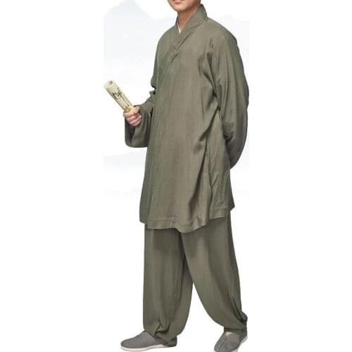 UNISEX Summer&Autumn Buddhist shaolin Monk suits uniforms Buddhism lohan arhat martial arts clothing blue/red/brown/green