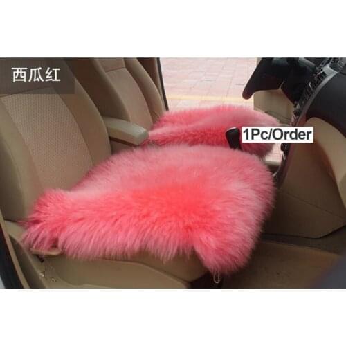 Universal Car Seat Cover Pink winter Auto Wool Driver Seat Cushion Plush Seat Pad Wool Mat for home office Chair mat
