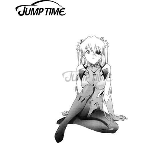 Jump Time 13 x 5.1cm For Asuka Sitting Personality Creative Car Stickers Vinyl Material Decal Car Accessories Decoration