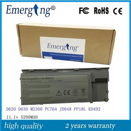 11.1V 5200mah High Quality New Laptop Battery for Dell D620 D630 M2300 PC764 NT379 TC030