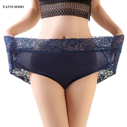 YAVO SOSO High Quality Sexy Lingeries Briefs Women Underwear plus size 7XL big size Lace high waist Womens Panties