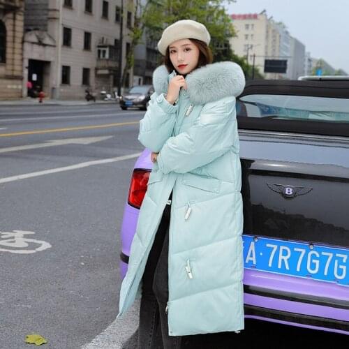 Beardon Winter Long Parkas Women Fashion Thick Fur Hooded Coats Women Elegant Collected Cotton Padded Winter Jacket Female