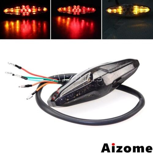 1x Universal Motorcycle Tail Light LED Amber Turn Signals Indicator Brake Taillamp For Honda Suzuki Scooter Cruiser Chopper ATV