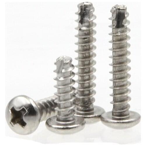 10PCS 304 Stainless Steel Round Cross - Cut Self - Tapping Screw PT Grooving M4*6/8/10/12/16/20/25