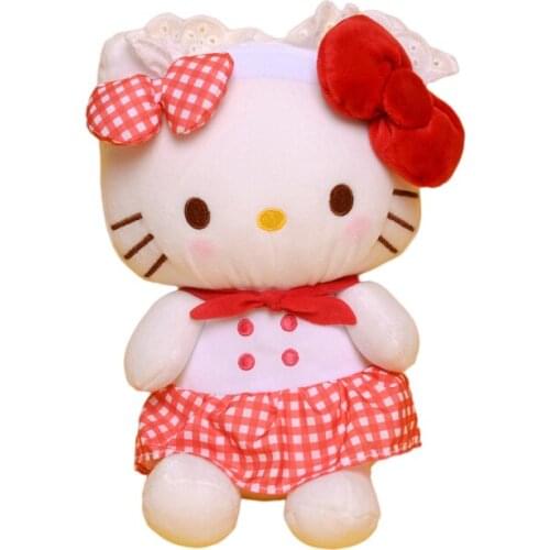13cm Cartoon Plush Toy Cute Sitting Posture KT Cat Anime Kawaii Soft Plush Stuffed Doll Pendant Girl Bag Decoration Kids Gifts