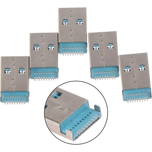 5PCS USB 3.0 A Type Male Plug Connectors High-speed Data Transmission USB 3.0 Jack Charging Socket Soldering Dropshipping