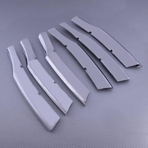 6Pcs Chrome Front Center Grille Insert Bumper Cover Trim Molding Garnish Frame ABS Fit for Honda Accord 4DR Sedan 2008 2009 2010