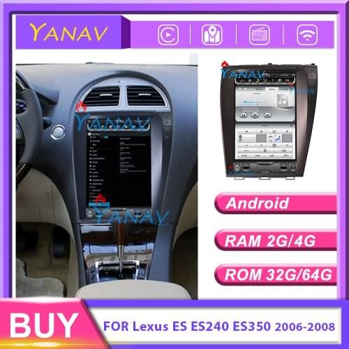 Android Vertical Screen Car Radio Multimedia Player For-Lexus ES ES240 ES350 2006-2008 GPS navigation Car Stereo DVD Player