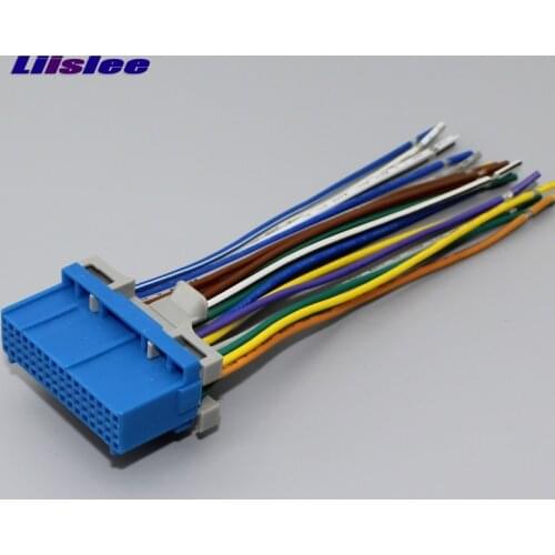 Liislee Car CD DVD Player Power Wire Cable Plug For Cadillac Deville Seville Plugs Into Factory Radio / DIN ISO Female 64Pin