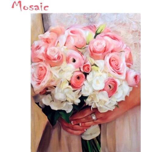 DIY 5D Diamond Embroidery sale flower full square resin diamond,Needlework,Square Diamond Painting,Wedding Bouquet