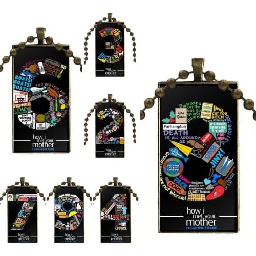 For ValentineS Day Gift Glass Cabochon Pendant Necklace Rectangle Fashion Necklace How I Met Your Mother Season