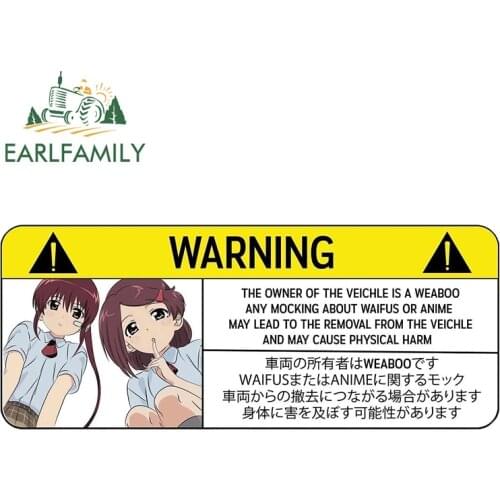 EARLFAMILY 13cm x 5.4cm Car Sticker for KissxSis Warning Decal Anime Vinyl JDM Window Wall Stickers