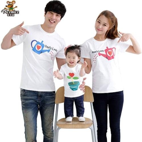Family set cultivate Love Summer Short-sleeve T-shirt Matching Family Clothing Outfits For Mother Daughter And Father Son