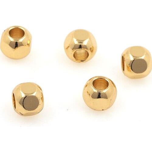 10PCS Hip-Hop Gadgets,Gold Accessories,Round Beads,Fashionable Handmade Bracelets,DIY Jewelry Making Supplies 5.4x5.8x5.8mm