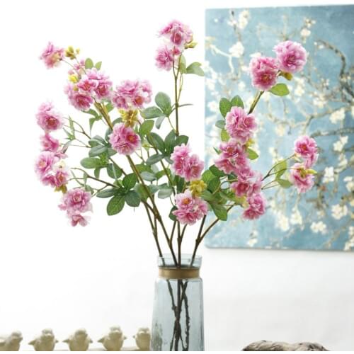 Artificial silk cherry blossom branch home wedding decoration DIY cherry trees artificial flower
