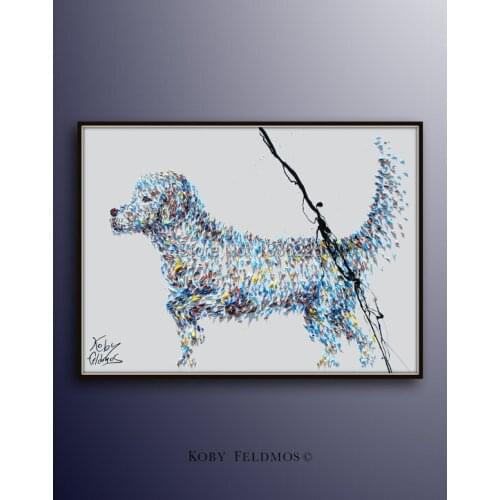 Dog Oil painting On Canvas Wall Pictures Paintings For Living Room Wall Art Dog Pet Pictures Modern Abstract Handpainted