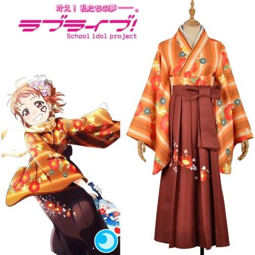 Love Live Sunshine Cosplay Costumes Aqours Kunikida Hanamaru Taisho Kimono Yukata Dress Outfit Anime Cosplay Costumes