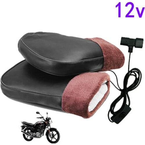 12V Motorcycle Handle Bar Muff Cover Windproof Detachable Electric Heating Winter Warm Keeping Gloves For Scooters Motorbike New