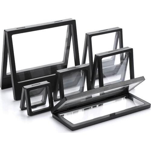 PET Membrane Jewelry Ring Pendant Display Stand Holder Bague Packaging Box Protect Jewellery & Stones Floating Presentation Case