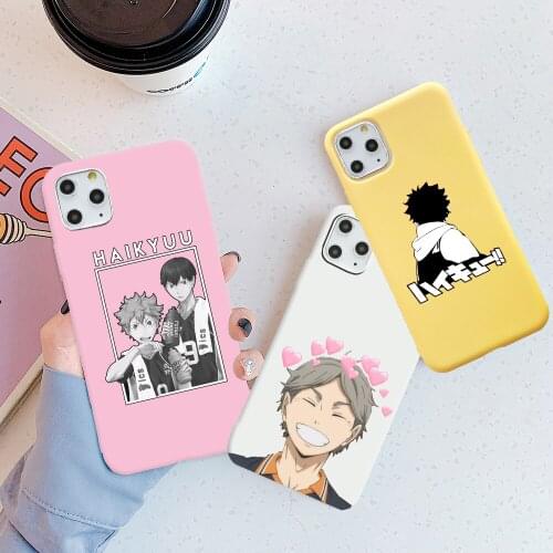 Cute Japan Anime Oya Haikyuu Clear Phone Case For iPhone 11 12 Pro XS MAX XR X 7 8 6Plus SE 2021 Candy Soft Silicone Phone Cover