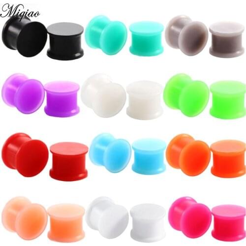 Miqiao 12 Pair Silicone Ear Gauges Ear Plugs and Tunnels Piercing Expander Piercing Tunnel Ear Tunnels Stretchers Plug