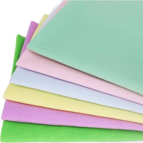 CMCYILING 6 Pcs/Lot 45cmx55cm Patchwork Soft Felt Fabric For Needlework DIY Sewing Dolls Crafts Polyester Cloth