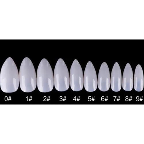 600pcs full&sharp type DIY false nail tips natural color artificial nails shield sticker as manicure beauty nail art salon tool