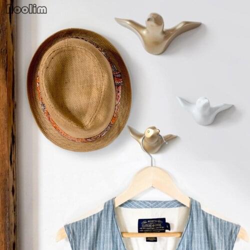 NOOLIM European Creative Resin Seagull Decorative Hook Wall Hanging Hook Wall Mounted Clothing Coat Holder Hat Rack Wall Hanger