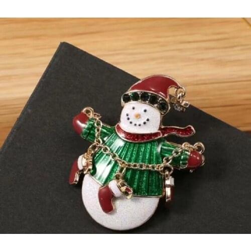 New snowman rhinestone fashion design enamel color temperament corsage coat drop glaze brooch accessories