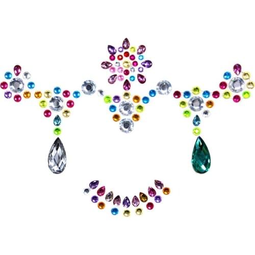 20pcs Sexy Belly Button Jewellery Gems Body Decrations Rhinestone Glitter Face Jewels Tattoo Beauty Sticker Random Rainbow Color