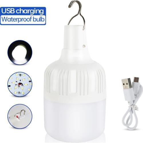 Portable Outdoor Bulb USB Rechargeable LED Emergency Lights Tent Lamp Battery Lantern BBQ Camping light for Patio/Porch/Garden