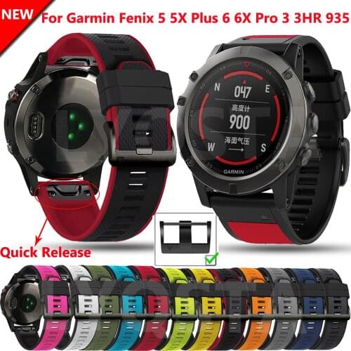 26 22mm Quick Fit Watchband For Garmin Fenix 6X 6 Pro 5X 5 Plus 3 HR Enduro 935 Silicone Easyfit Wrist Band Smart Watch Bracelet
