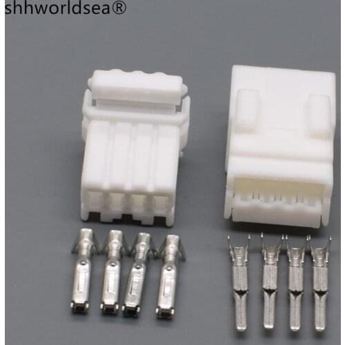 Shhworldsea 4 Pin Automobile Black White Connector Cable Waterproof Wiring Plug Male Female Housing Socket 174929-1 174922-1