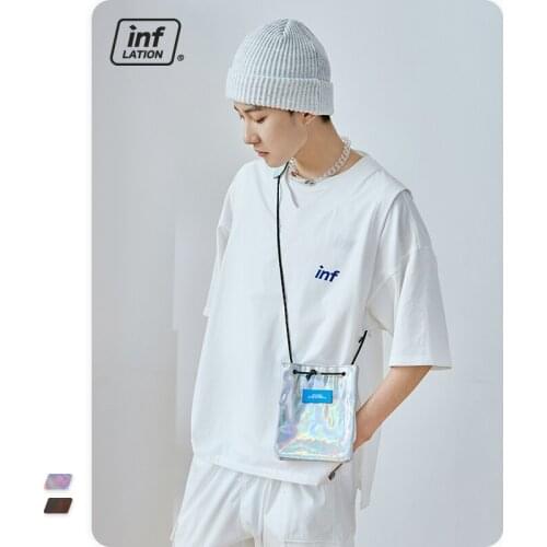 INFLATION Streetwear Style PU Reflective Messenger Bag Women Multifunction Hip Hop Waist Bag Couple Cool Fanny Pack 450AI2020