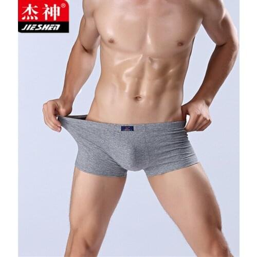 Large Size Mens Boxer Shorts Sexy Mens Cotton Underwear L~3XL solid black white cueca 1 pcs