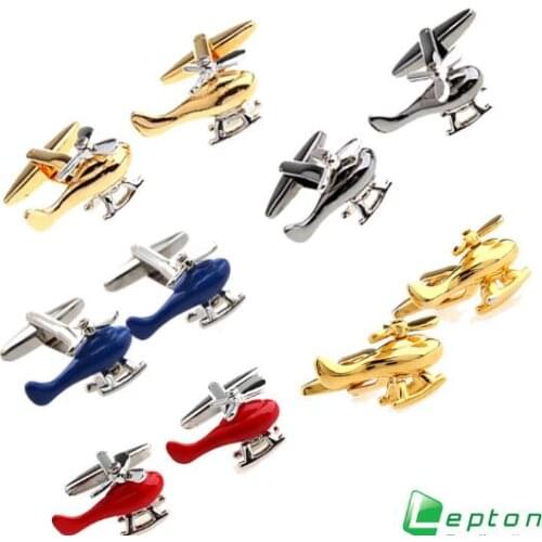10pairs/lot Flyer Helicopter Cufflinks Enamel Helicogyre Cuff Links Pilot Copper Helicopter Cufflink Mens Jewelry Accessory