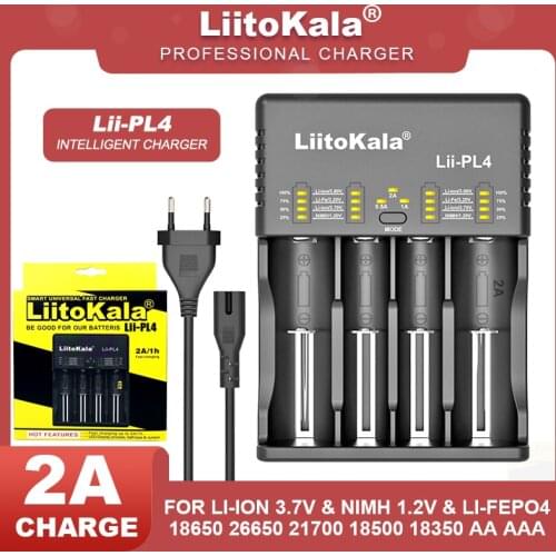 Liitokala Lii-PD4 LCD Lii-PL4 3.7V 18650 18350 18500 21700 20700B 20700 14500 26650 1.2V AA AAA NiMH lithium-battery Charger